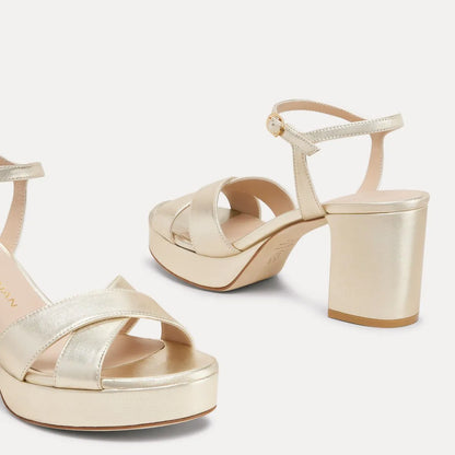 Dayna Platform Sandal 80 - Light Gold Leather
