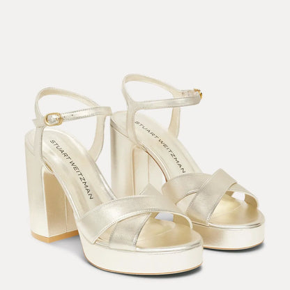 Dayna Platform Sandal 110 - Light Gold Leather