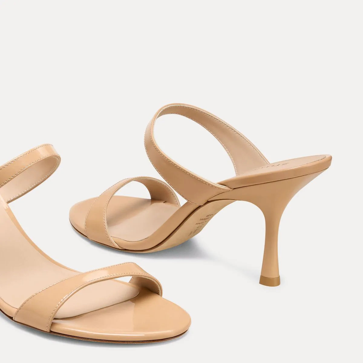 Nudist Slide Sandal 85 - Adobe Beige Patent Leather