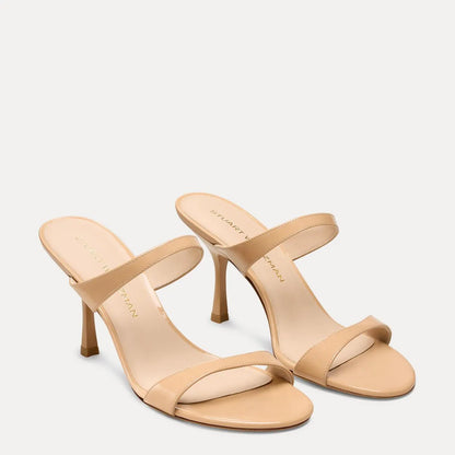 Nudist Slide Sandal 85 - Adobe Beige Patent Leather