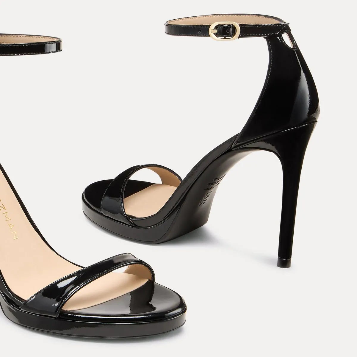 Nudist Platform Sandal - Black Patent Leather
