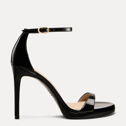Nudist Platform Sandal - Black Patent Leather
