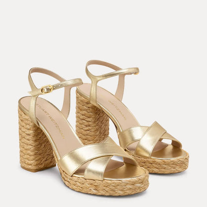 Dayna Platform Sandal 110 - Golden Leather & Jute