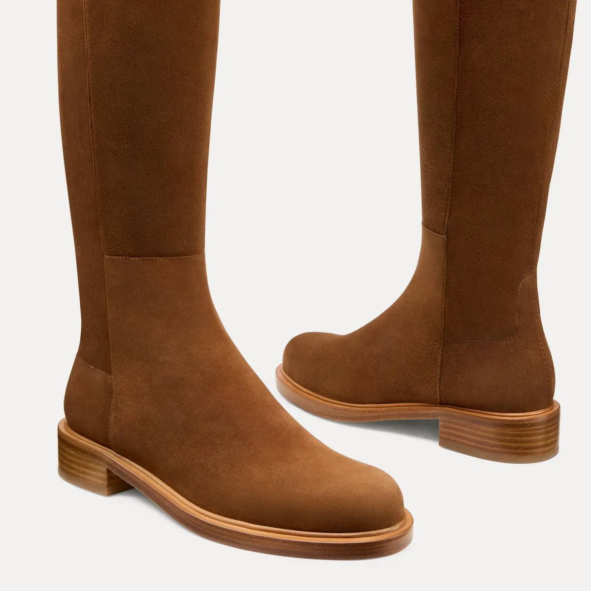 5050 Gisele Knee-High Boot - Almond Suede & Microstretch