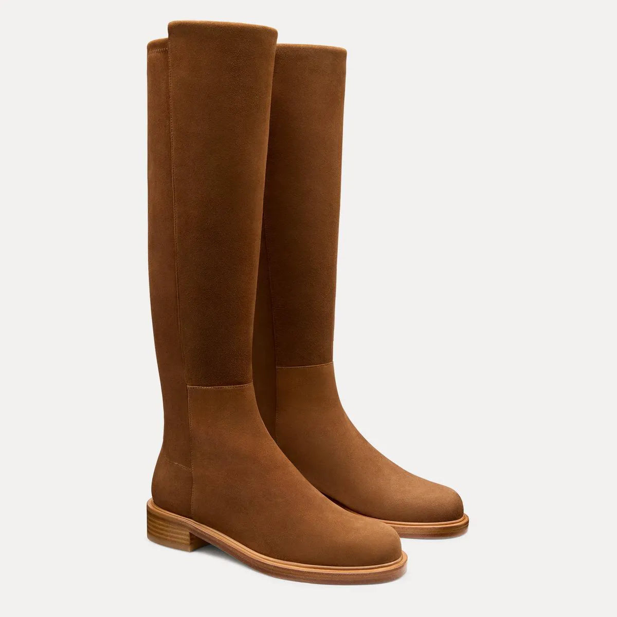 5050 Gisele Knee-High Boot - Almond Suede & Microstretch