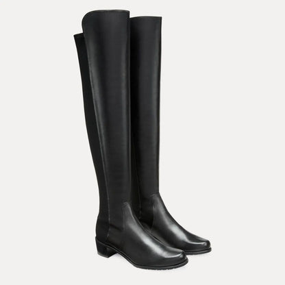 Reserve Over-the-Knee Boot - Black Leather & Microstretch
