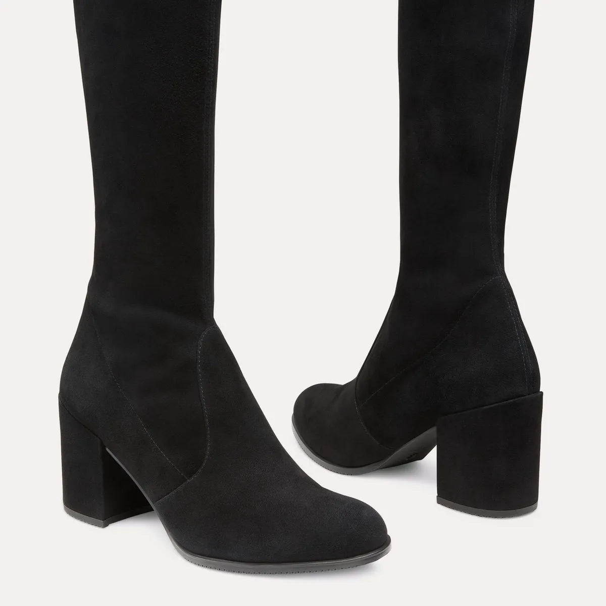 Tieland Over-the-Knee Boot - Black Stretch Suede