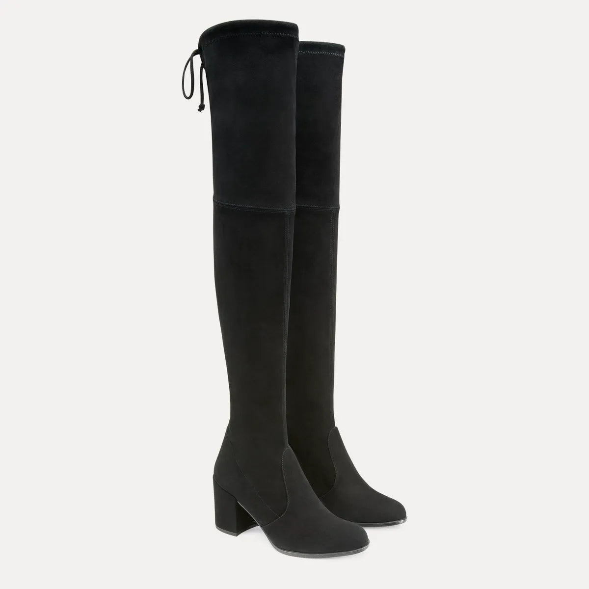 Tieland Over-the-Knee Boot - Black Stretch Suede