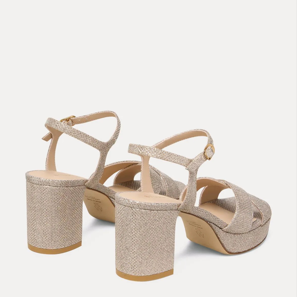 Dayna Platform Sandal 80 - Poudre Lamé Fabric