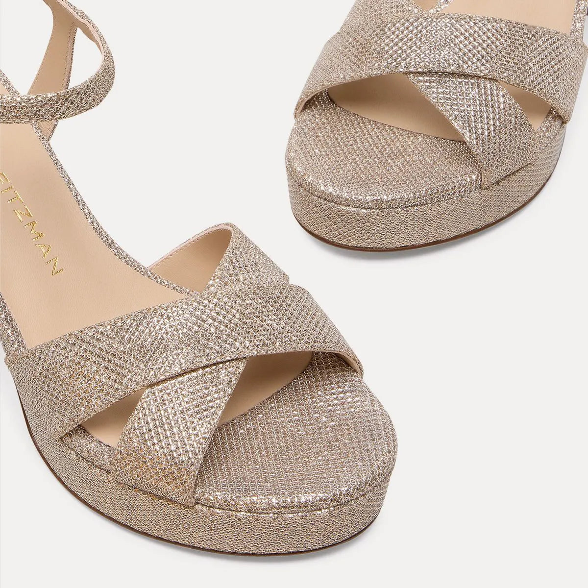 Dayna Platform Sandal 80 - Poudre Lamé Fabric