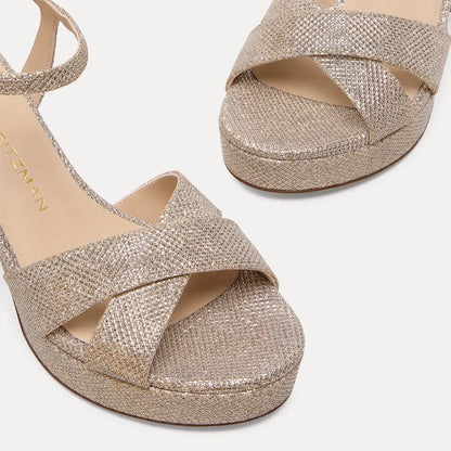 Dayna Platform Sandal 80 - Poudre Lamé Fabric