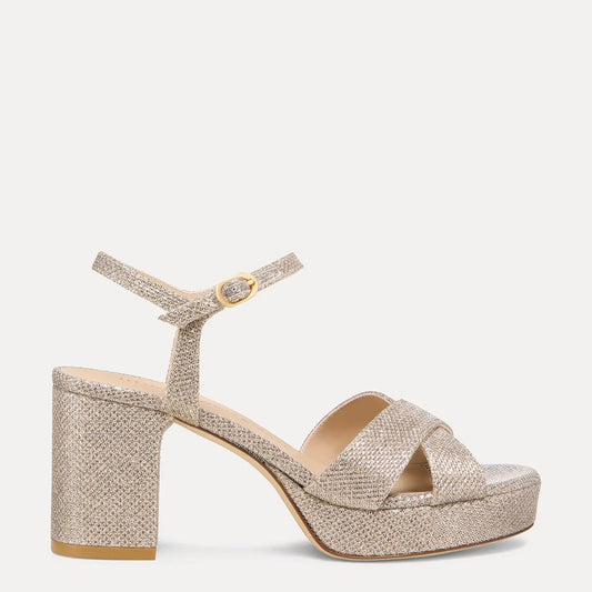 Dayna Platform Sandal 80 - Poudre Lamé Fabric