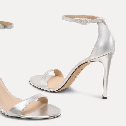 Nudist II Sandal 100 - Silver Leather