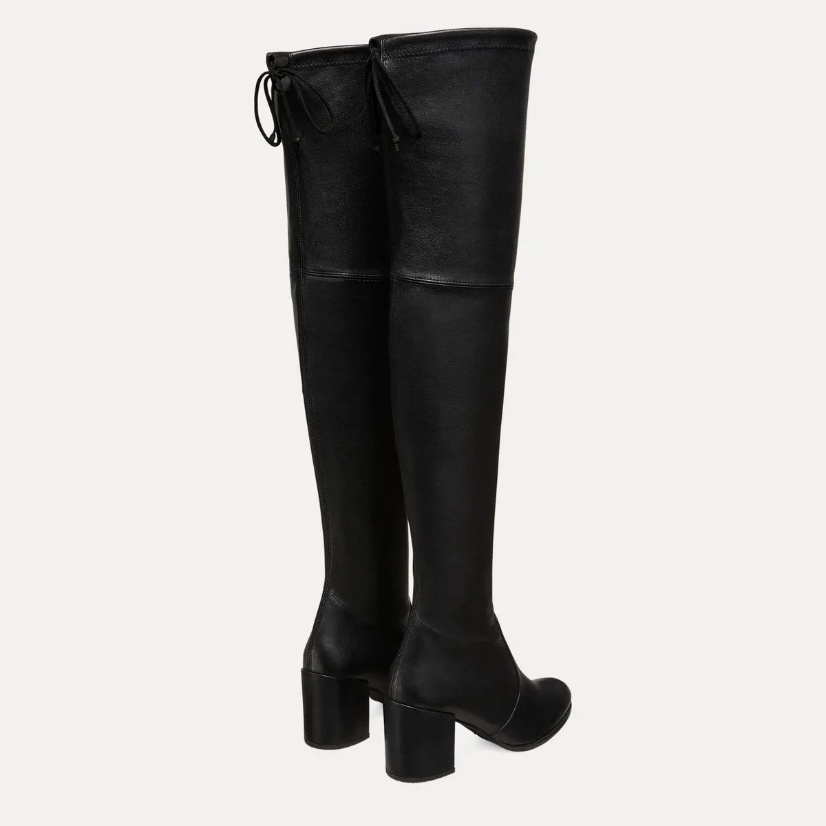 Tieland Over-the-Knee Boot - Black Stretch Leather