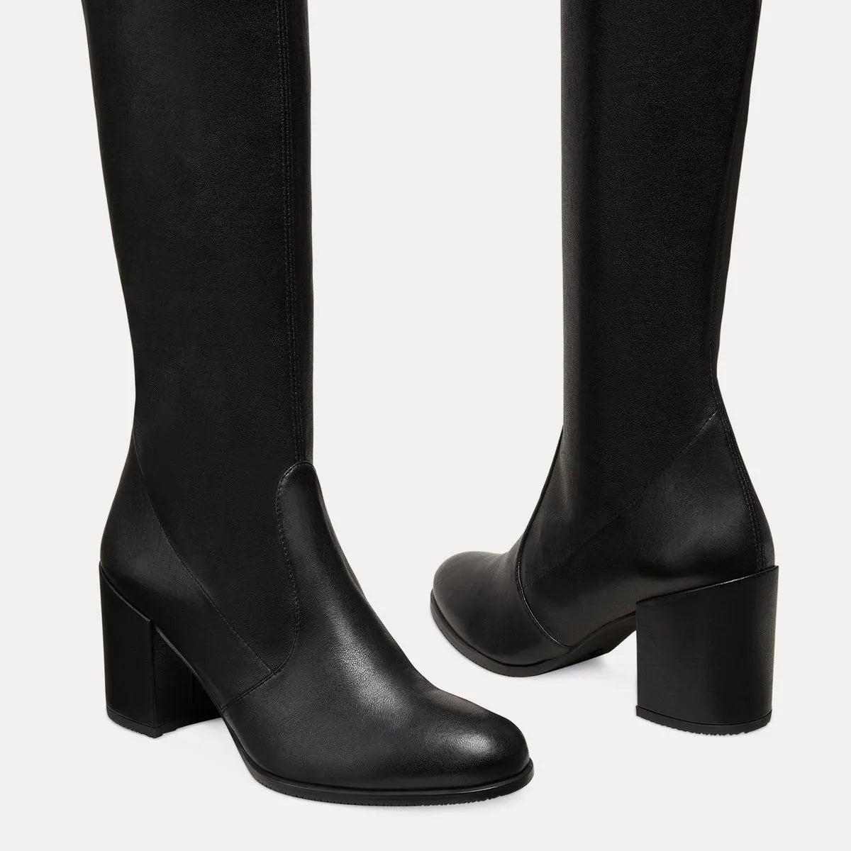 Tieland Over-the-Knee Boot - Black Stretch Leather