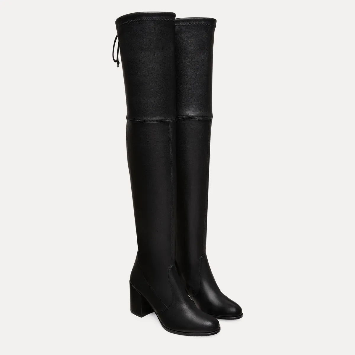 Tieland Over-the-Knee Boot - Black Stretch Leather