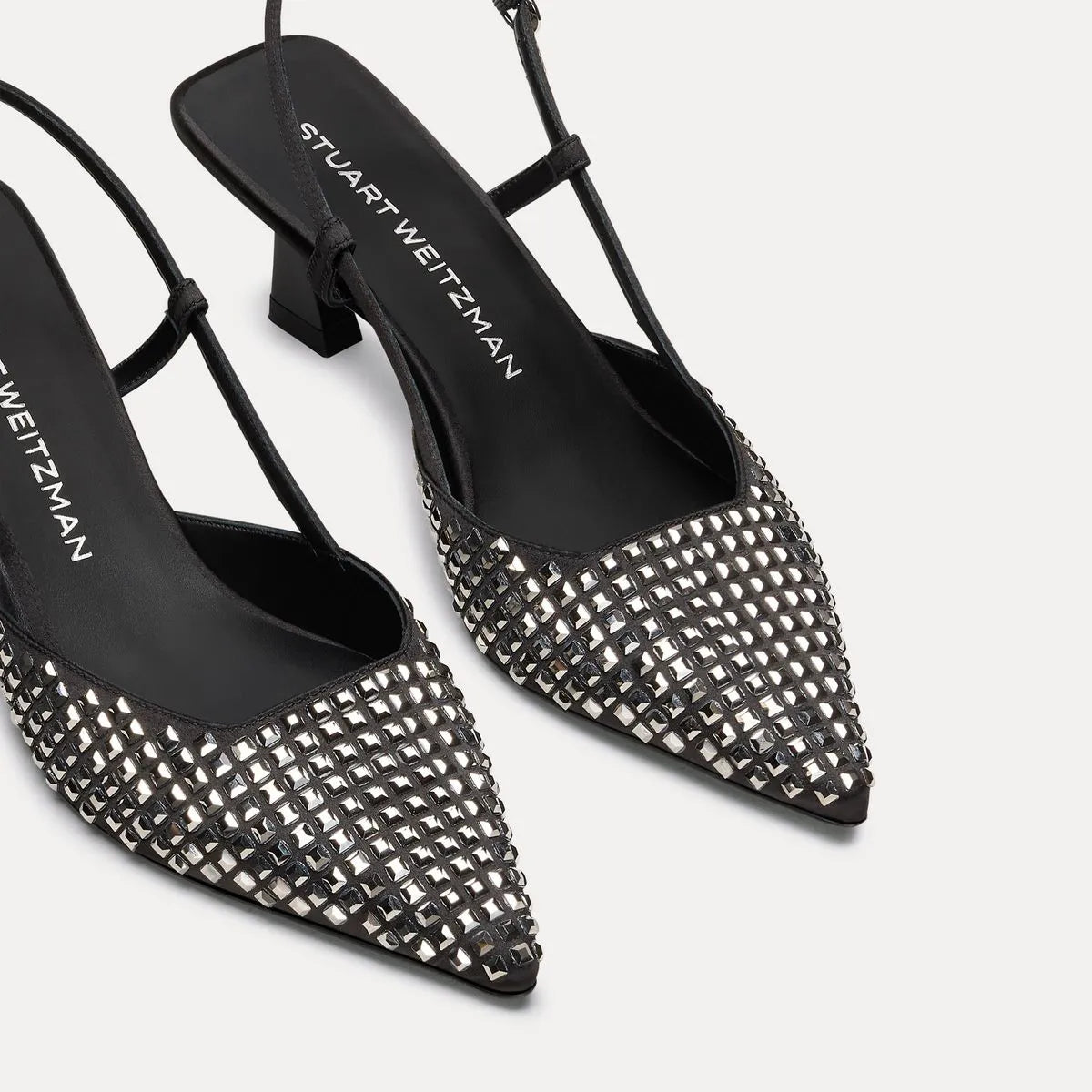 Vinnie Radiant Slingback Pump 50 - Black Crystals & Satin