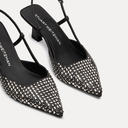 Vinnie Radiant Slingback Pump 50 - Black Crystals & Satin
