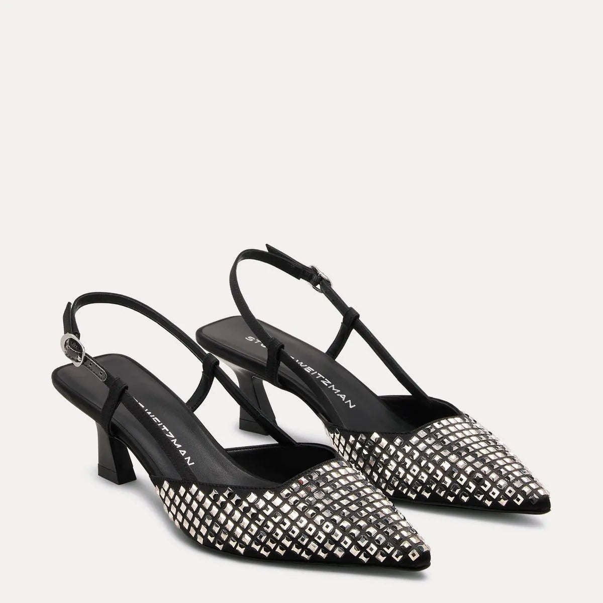 Vinnie Radiant Slingback Pump 50 - Black Crystals & Satin