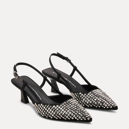Vinnie Radiant Slingback Pump 50 - Black Crystals & Satin