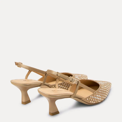 Vinnie Radiant Slingback Pump 50 - Sandstone Crystals & Satin