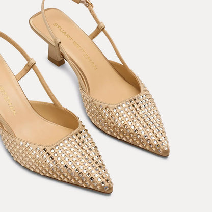 Vinnie Radiant Slingback Pump 50 - Sandstone Crystals & Satin