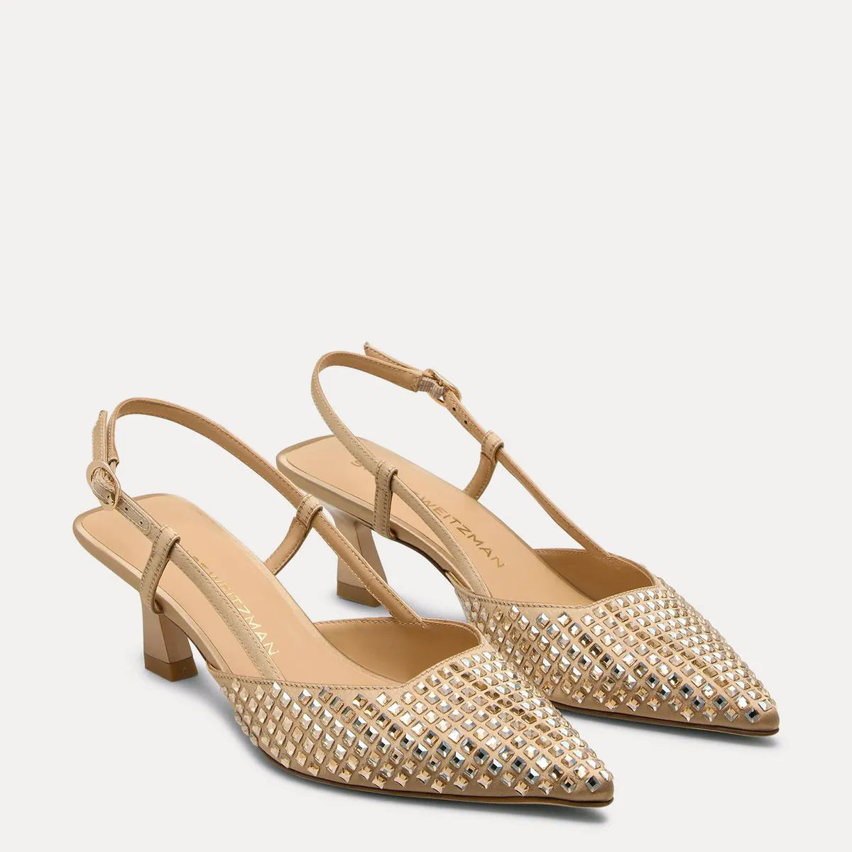 Vinnie Radiant Slingback Pump 50 - Sandstone Crystals & Satin