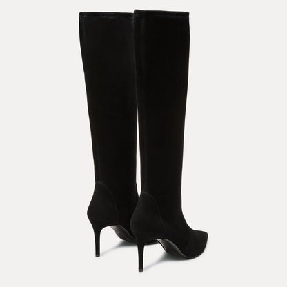 Stuart Power Knee-High Boot 75 - Black Stretch Suede