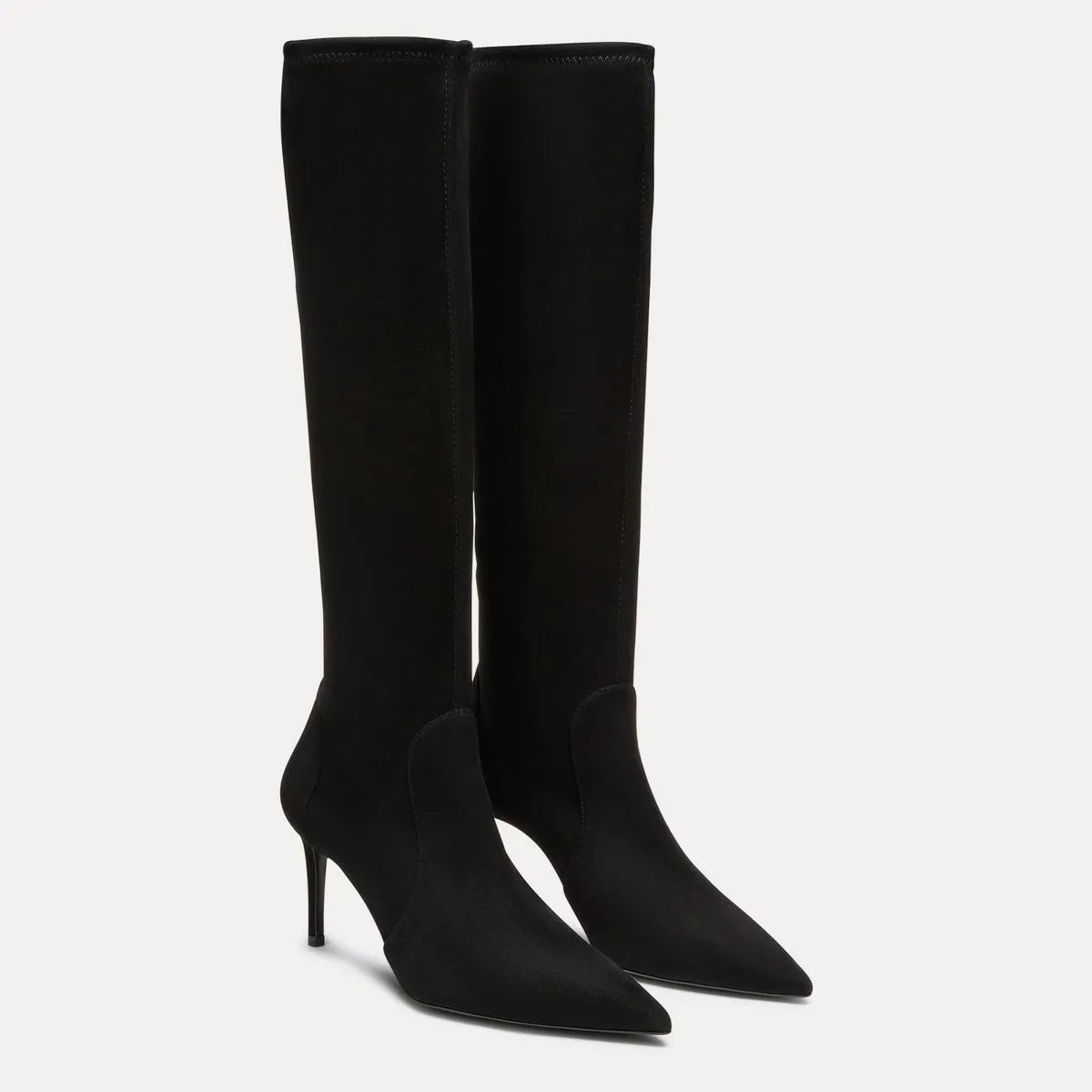 Stuart Power Knee-High Boot 75 - Black Stretch Suede