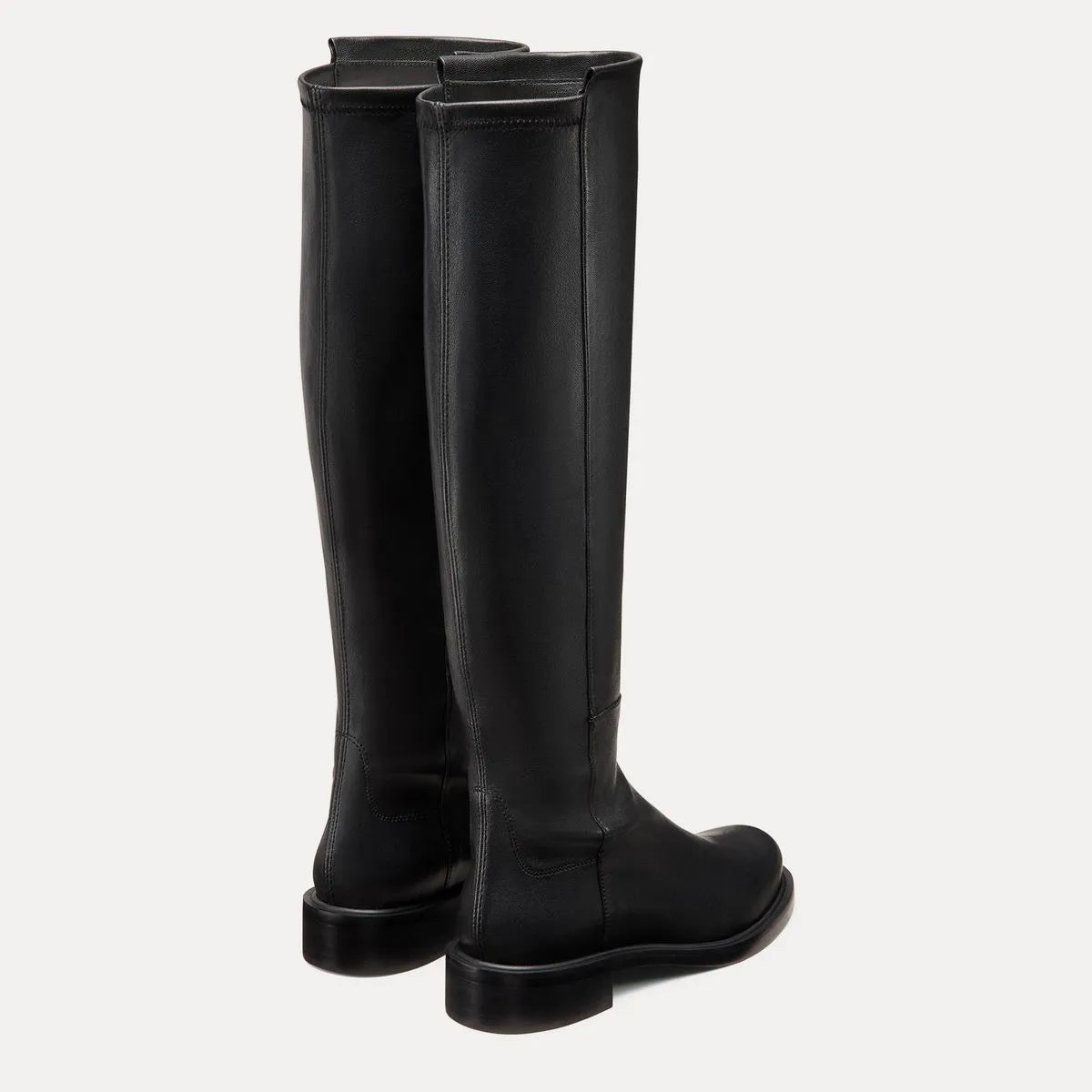 5050 Gisele Knee-High Boot - Black Leather & Microstretch