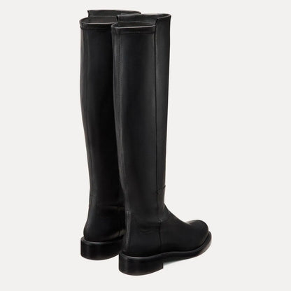 5050 Gisele Knee-High Boot - Black Leather & Microstretch
