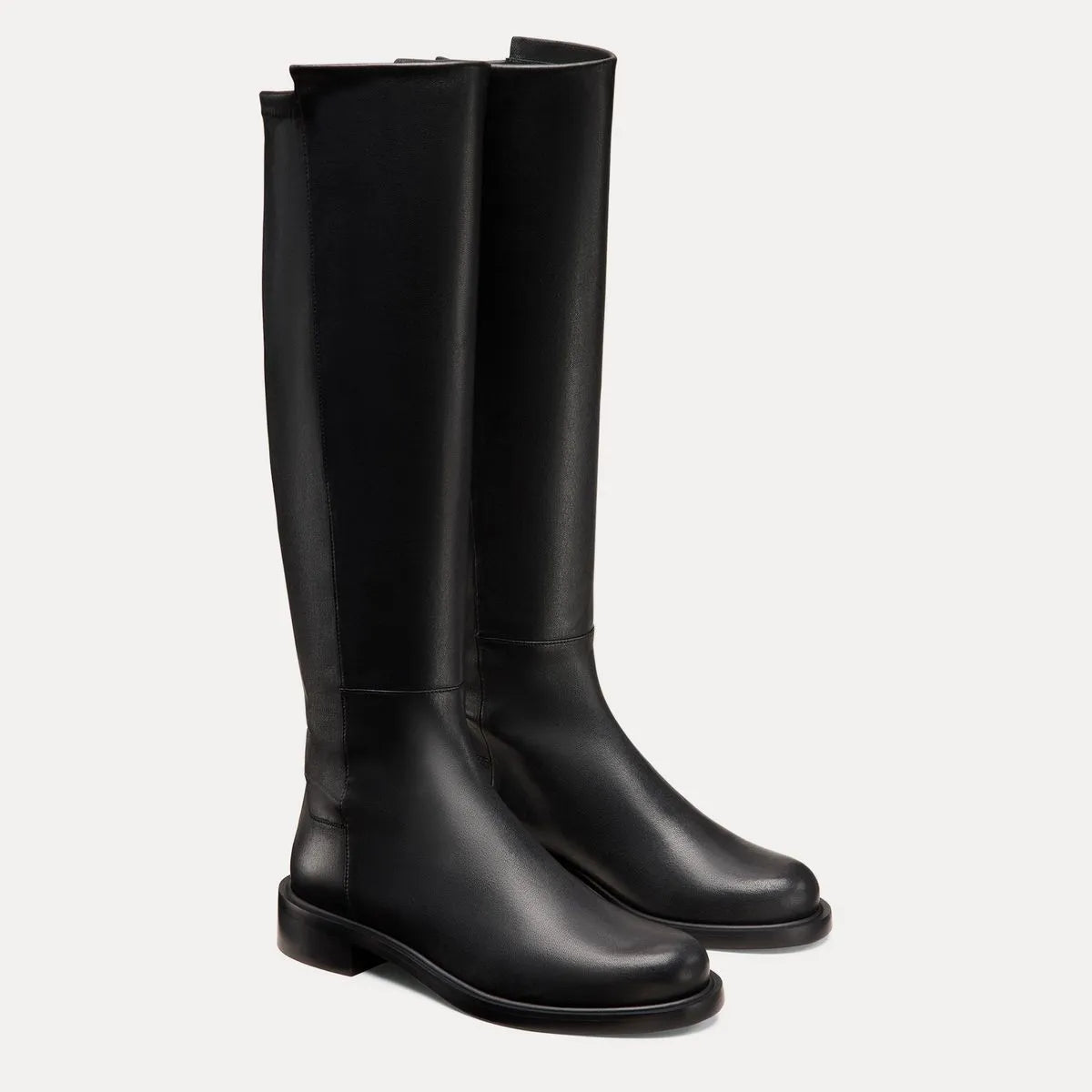 5050 Gisele Knee-High Boot - Black Leather & Microstretch