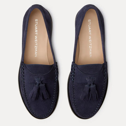 Lottie Tassel Loafer - Navy Blue Suede