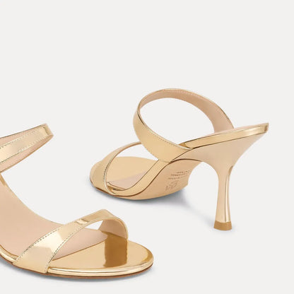 Nudist Slide Sandal 85 - Platino Gold Leather