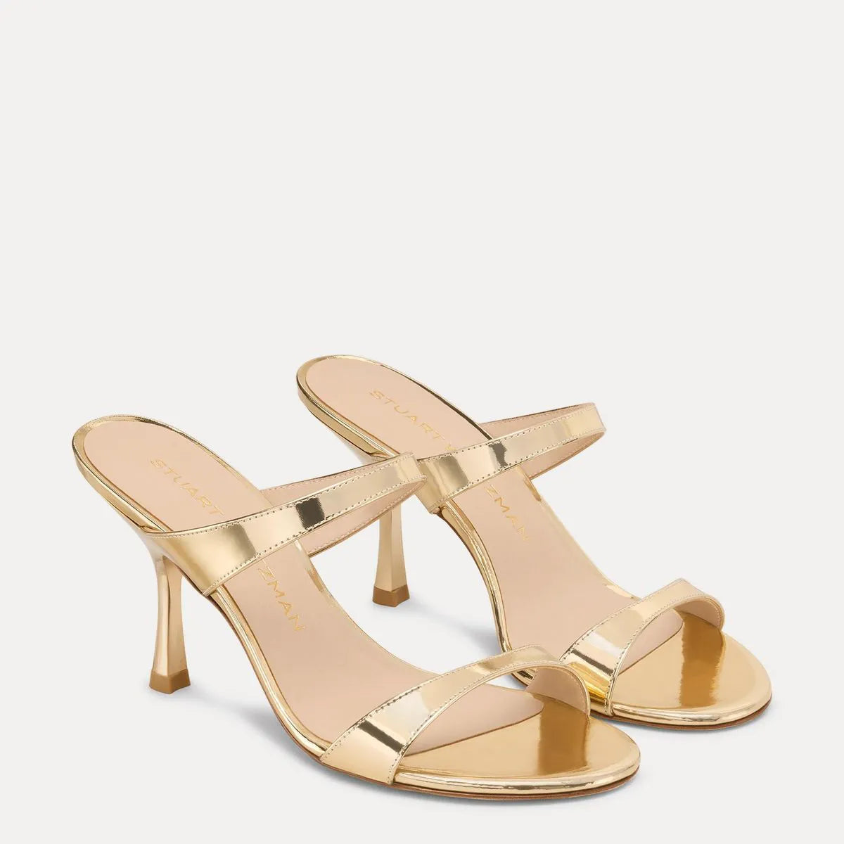 Nudist Slide Sandal 85 - Platino Gold Leather
