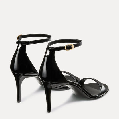 Nudist II Sandal 75 - Black Patent Leather