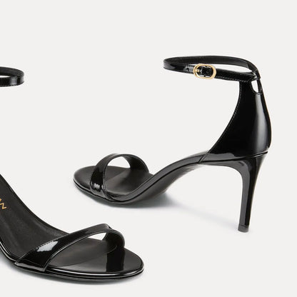 Nudist II Sandal 75 - Black Patent Leather