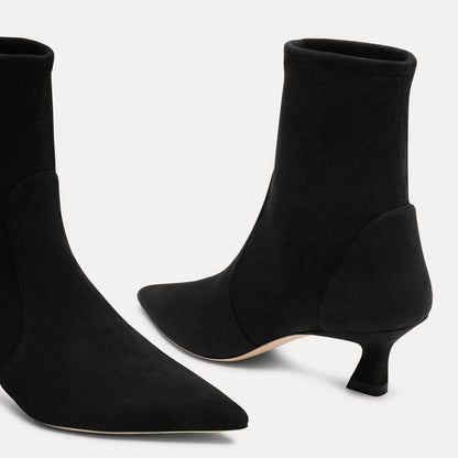 Vinnie Stretch Bootie 50 - Black Stretch Suede