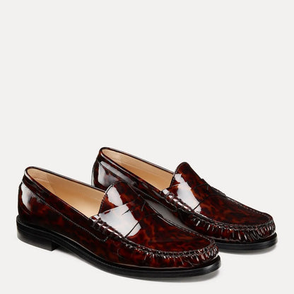 Lottie Loafer - Brown Tortoise-Print Leather