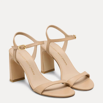 Babette Block-Heel Sandal 85 - Adobe Beige Leather