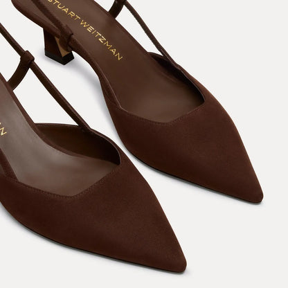 Vinnie Slingback Pump 50 - Walnut Suede