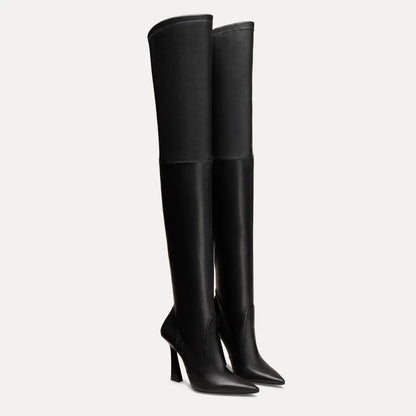 Ultravinnie Over-the-Knee Boot - Black Stretch Leather